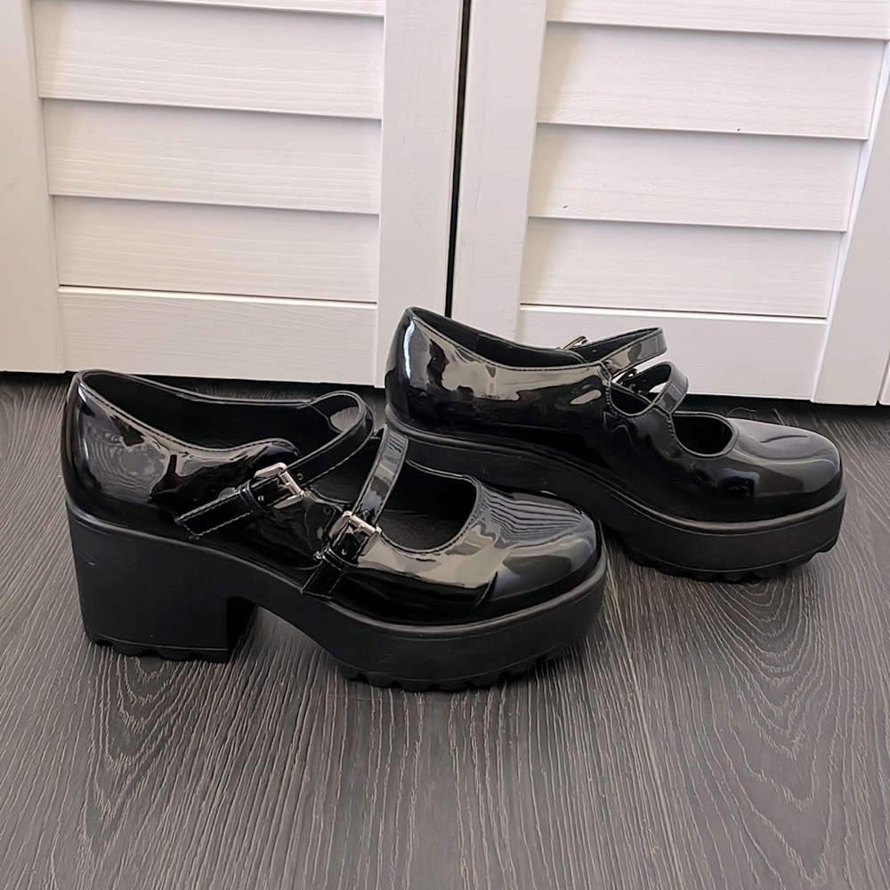 Nasty Gal platform pleather Mary Jane shoes